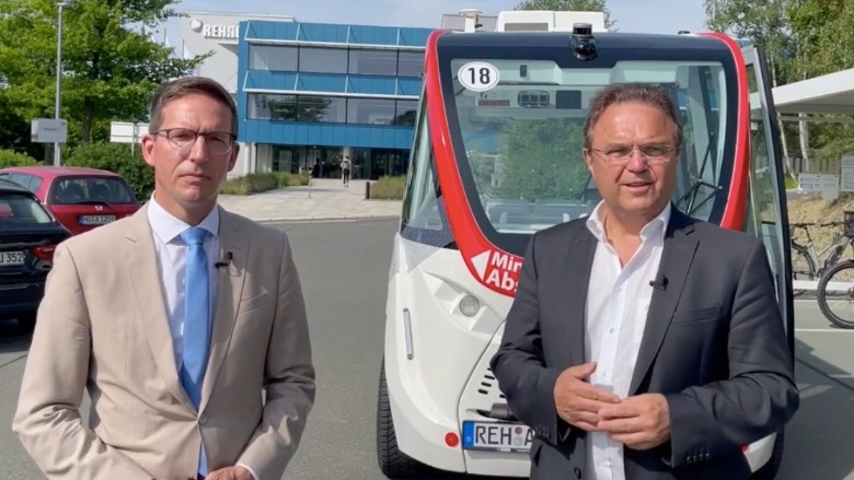 Dr. Hans-Peter Friedrich im Gespräch mit Michael Abraham, Bürgermeister von Rehau