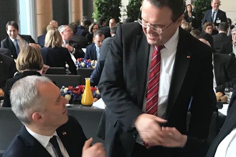 Gespräch mit dem Präsidenten der französischen Nationalversammlung François de Rugy.