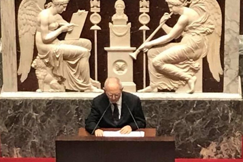55. Jahrestag des Élysée-Vertrages. Sitzung der französischen Nationalversammlung in Paris mit einer Rede des Deutschen Bundestagspräsidenten Wolfgang Schäuble