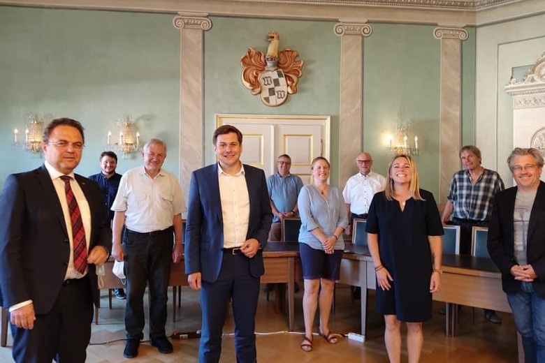 Hans-Peter Friedrich zu Besuch bei Nicolas Lahovnik (1. Bürgermeister)in Wunsiedel