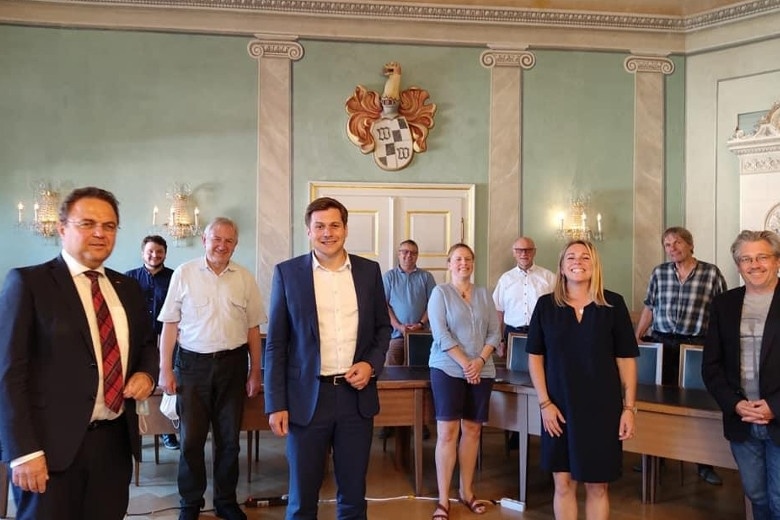 Hans-Peter Friedrich zu Besuch bei Nicolas Lahovnik (1. Bürgermeister)in Wunsiedel