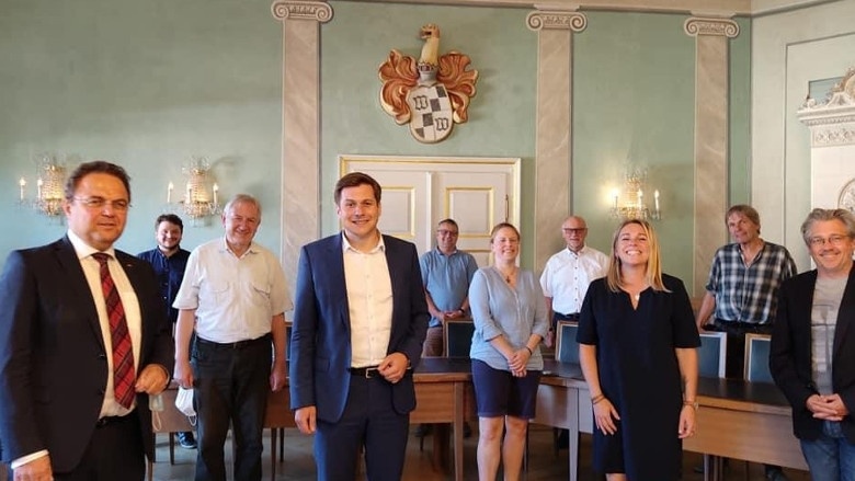 Hans-Peter Friedrich zu Besuch bei Nicolas Lahovnik (1. Bürgermeister)in Wunsiedel